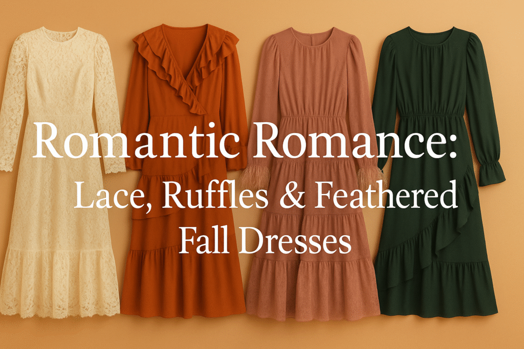 Romantic Romance: Lace, Ruffles & Feathered Fall Dresses