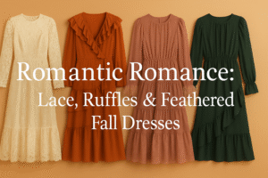 Romantic Romance: Lace, Ruffles & Feathered Fall Dresses
